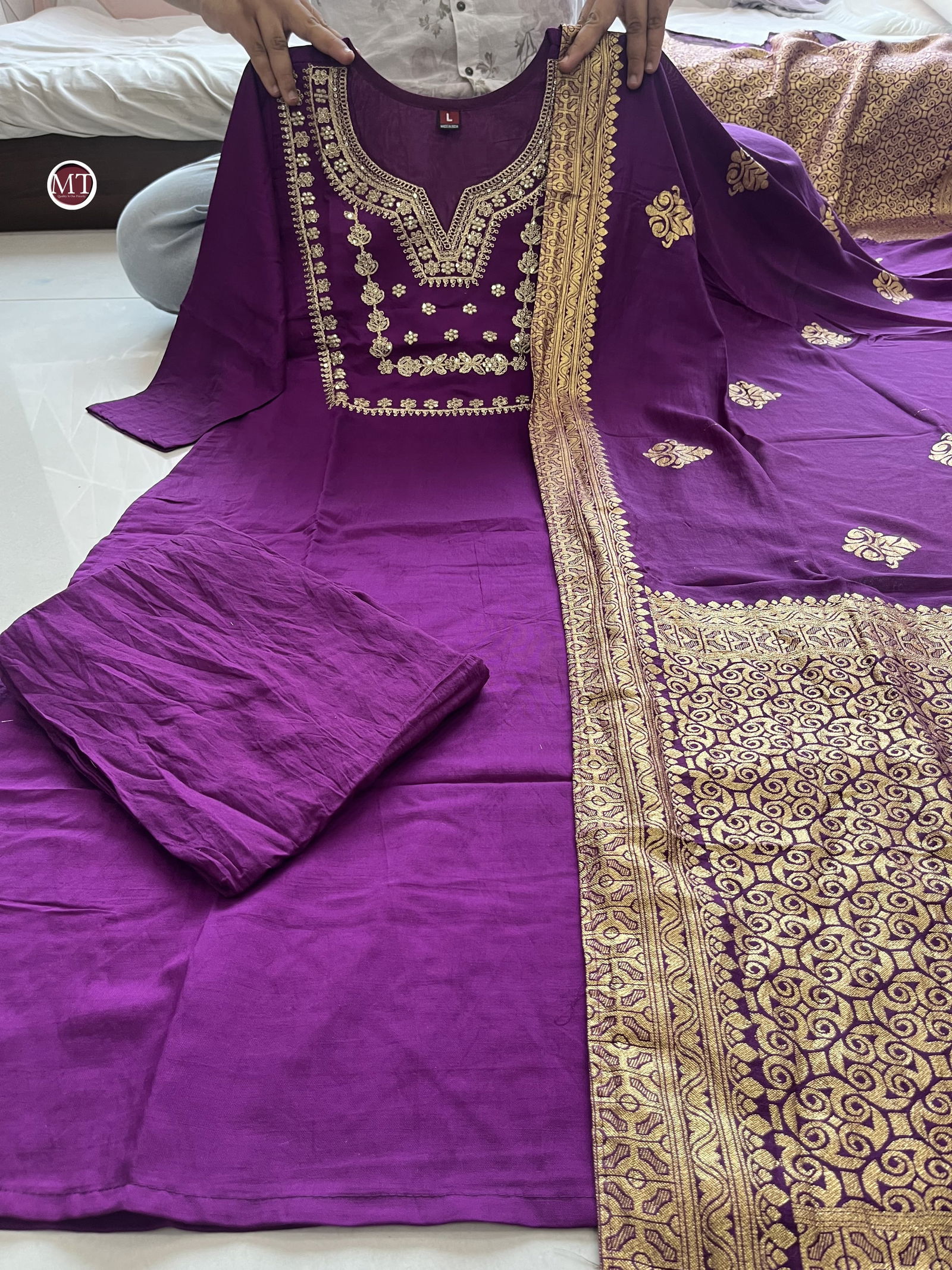MT Chanderi Silk Designer Kurti With Bottom Dupatta Wholesale Shop In Surat